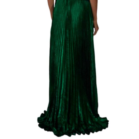 NWT Alyce Paris 61789 Metallic Foil Prom Dress Emerald Size 12 - Picture 4 of 6